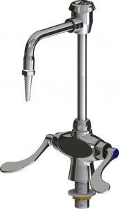 Chicago Faucets LWM1-B13-E Hot and Cold Water Mixing Faucet with Vacuum Breaker, 6" Gooseneck Spout, Full Flow Laboratory Serrated Nozzle, 4" Wristblade Handle Questions & Answers