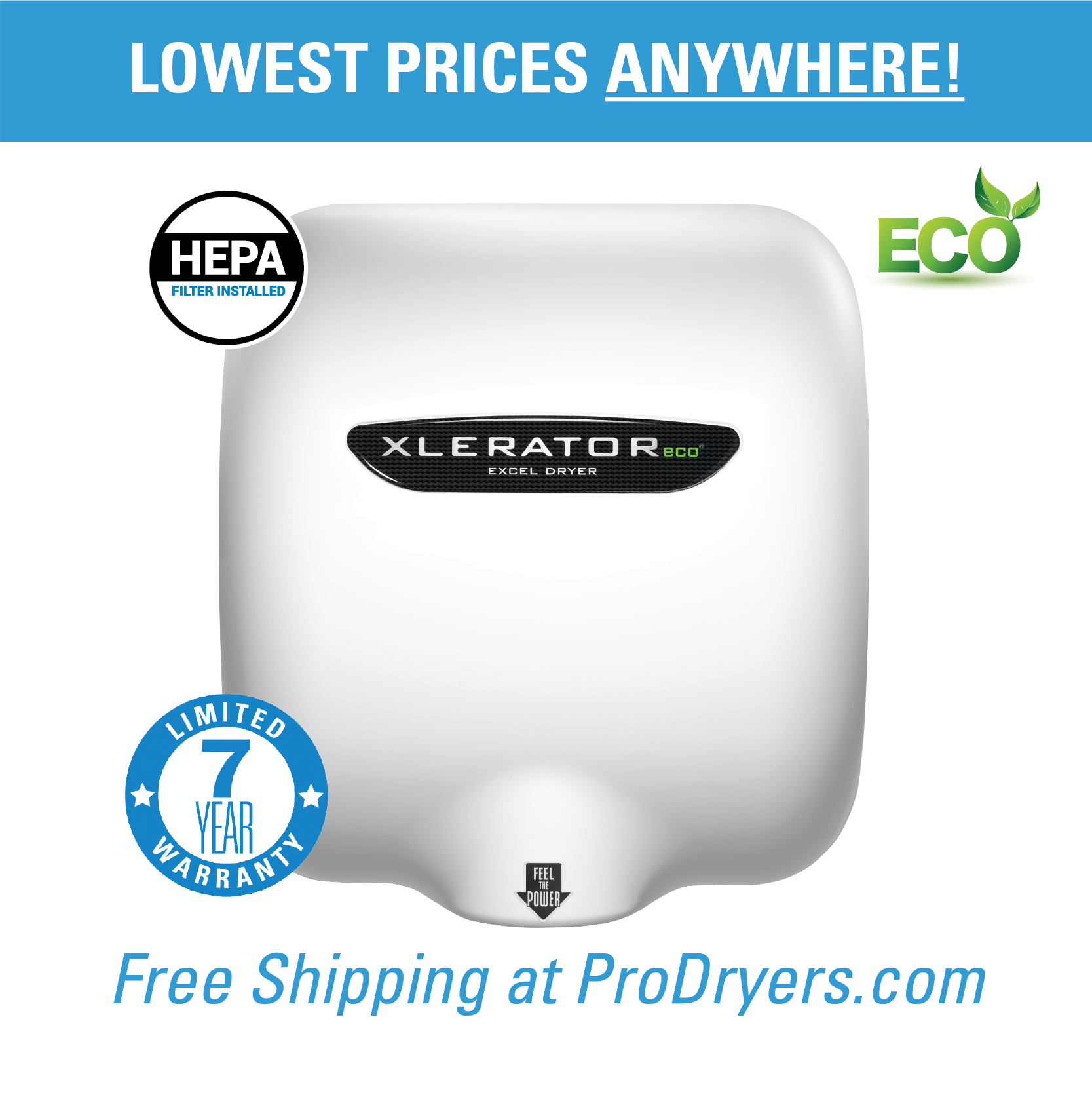 Excel Dryer XLERATOReco XL-BWH-ECO Hand Dryer, No Heat, HEPA Filter Factory Installed Questions & Answers