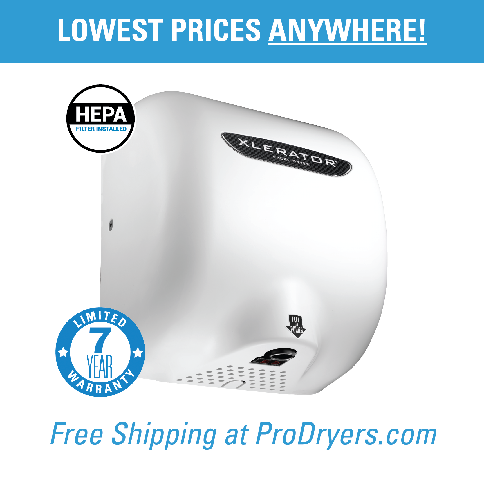 Excel Dryer XL-WH XLERATOR Hand Dryer with HEPA Filtration Factory Installed Questions & Answers